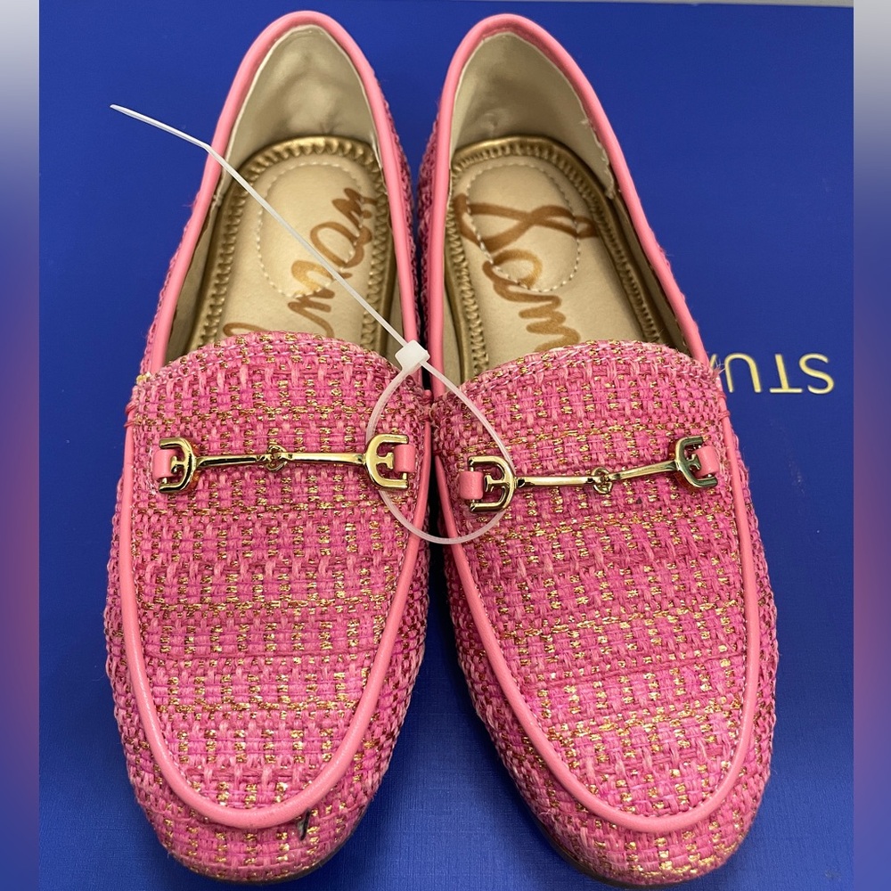 New with box Sam Edelman girls Loraine Pink Rose Loafers size 1m